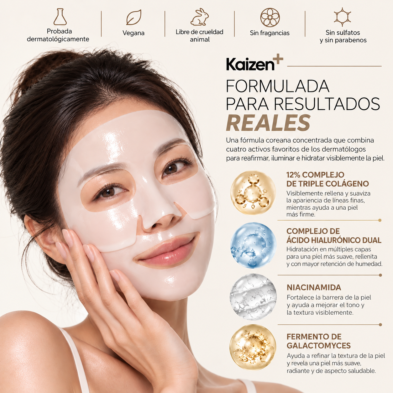 Mascarilla Hidrogel Colágeno 3D Reafirmante